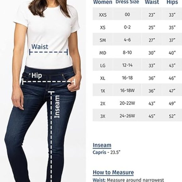 PajamaJeans Women's Capris - Women's Denim Capris - Indigo-Large - Picture 7 of 7